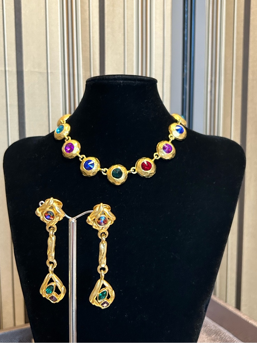Gold tone jewelled set